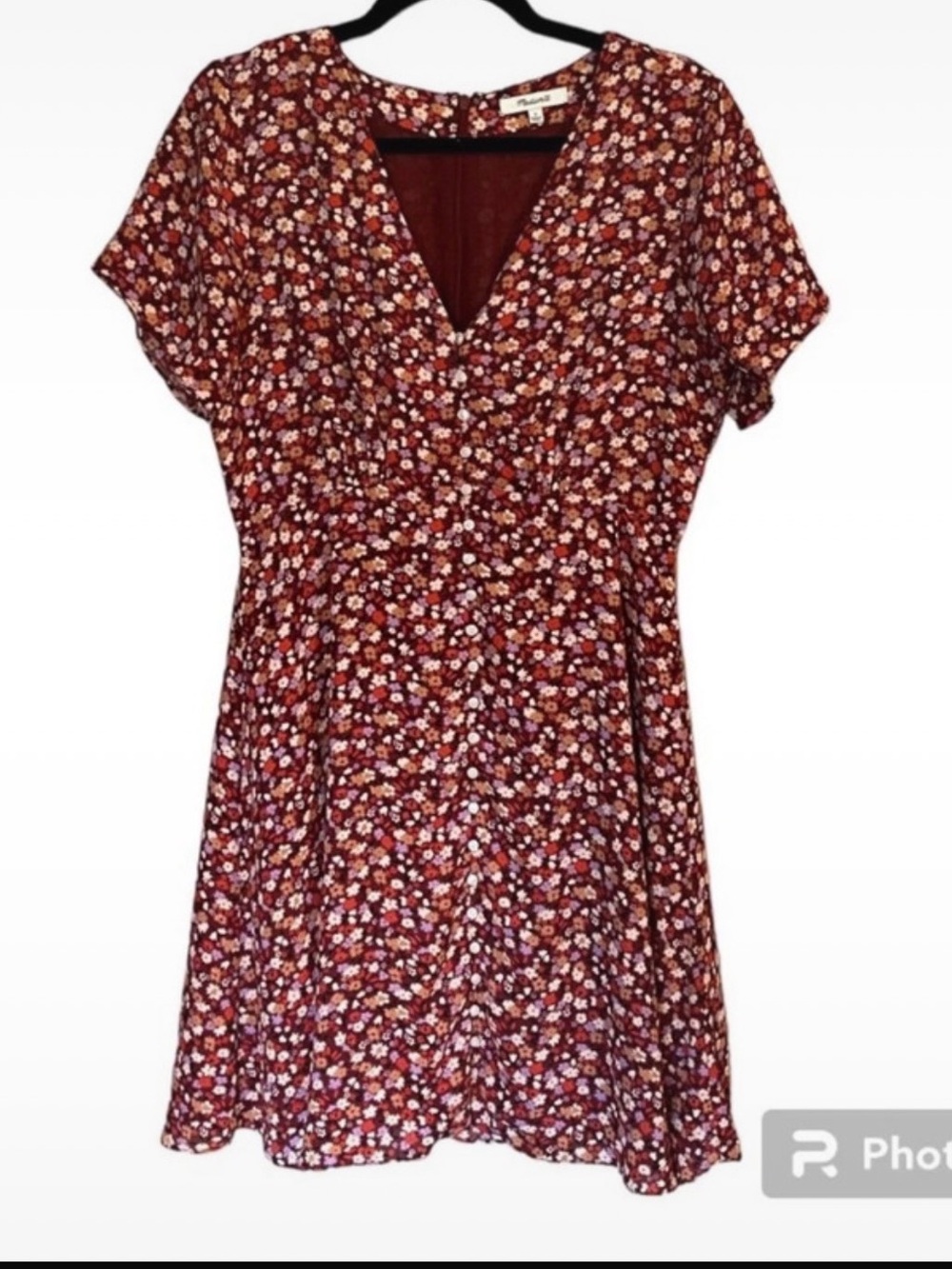 Madewell Red Floral Mini Dress